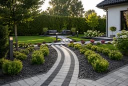 Lighting & Features — paving-stone border sample 12